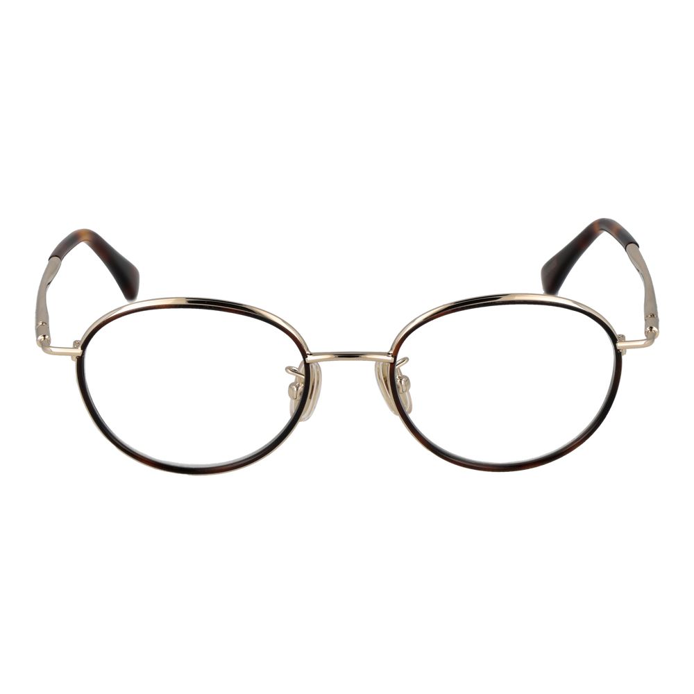 Eyeglasses Frames by Max Mara for women in metal brown features an refined silhouette, showcasing the refined brown coloured frame and sophisticated full-frame frame design.