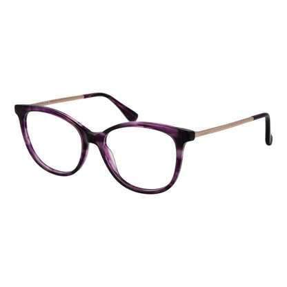 Eyeglasses Frames by Max Mara for women in acetate purple showcases a reflective silhouette, artfully incorporating a sophisticated purple coloured frame with a distinct full-frame frame design.