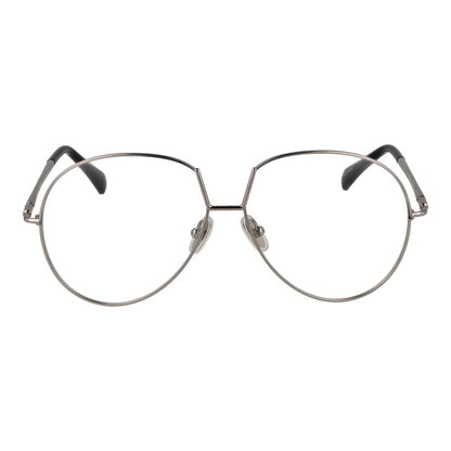 Eyeglasses Frames by Max Mara for women in metal silver showcases a reflective silhouette, artfully incorporating a sophisticated silver coloured frame with a distinct full-frame frame design.