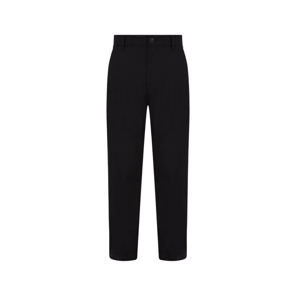 Pants by Calvin Klein Jeans for men in stretch cotton black features a utilitarian tapered-leg & regular-fit with a utilitarian long and to create a sophisticated, premium look.