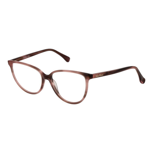 Eyeglasses Frames by Max Mara for women in acetate pink features an refined silhouette, showcasing the refined rose coloured frame and sophisticated full-frame frame design.