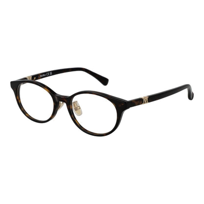 Eyeglasses Frames by Max Mara for women in acetate brown features a refined silhouette, showcasing a refined brown coloured frame and full-frame frame design for a sophisticated, premium look.