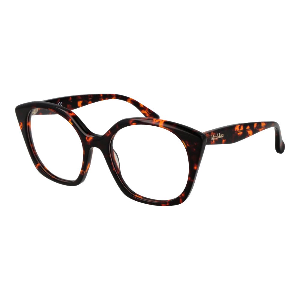 Eyeglasses Frames by Max Mara for women in plastic and brown showcases an refined full-frame frame design featuring a sophisticated brown coloured frame for an refined and refined aesthetic.