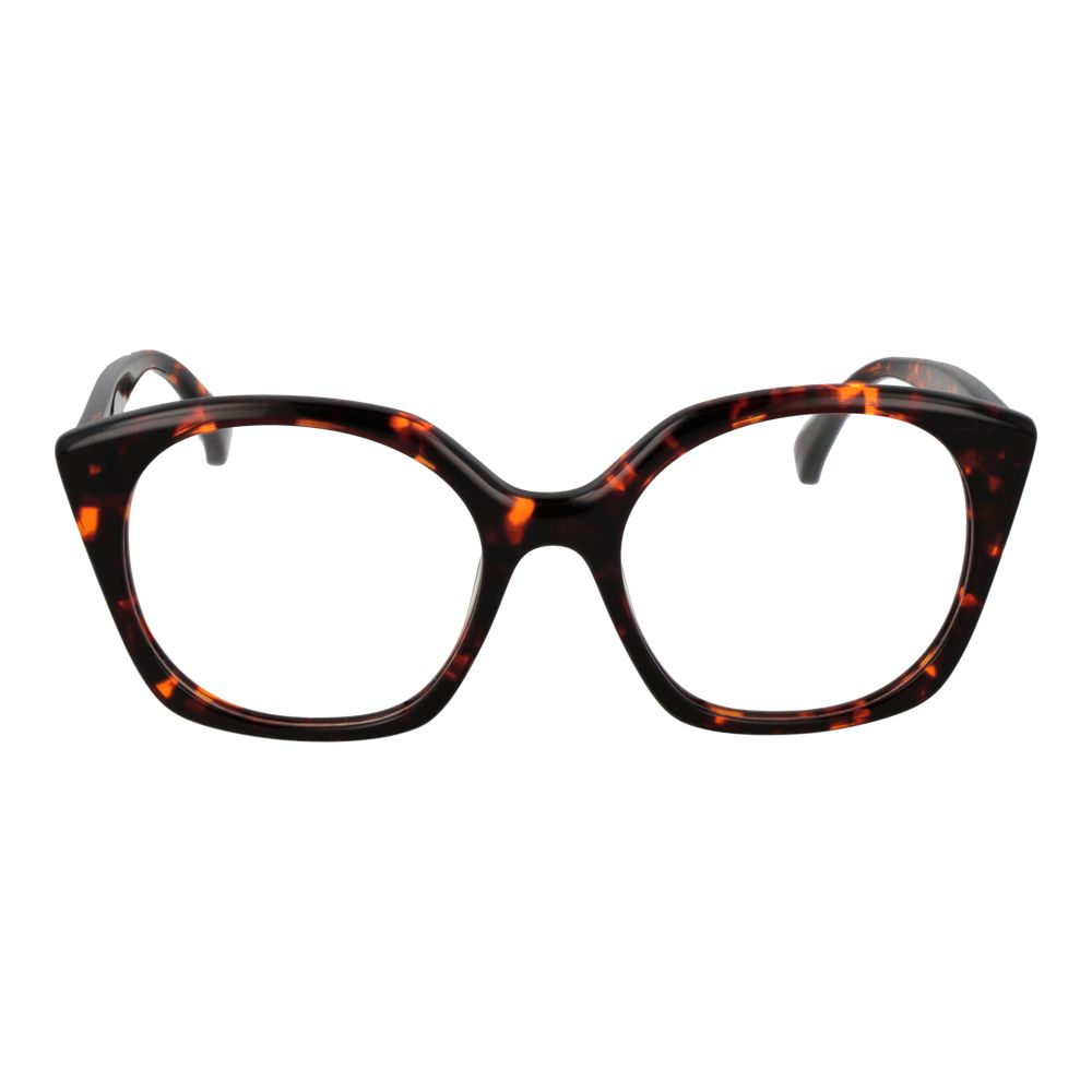 Eyeglasses Frames by Max Mara for women in plastic brown features an refined silhouette, showcasing a sophisticated brown coloured frame and refined full-frame frame design for a refined look.