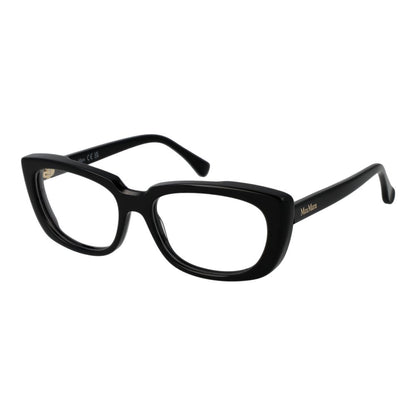 Eyeglasses Frames by Max Mara for women in acetate black features an refined silhouette, showcasing the refined black coloured frame and sophisticated full-frame frame design.