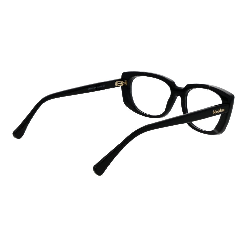 Eyeglasses Frames by Max Mara for women in acetate black showcases a refined full-frame frame design with a refined black coloured frame finish for a refined and sophisticated look.