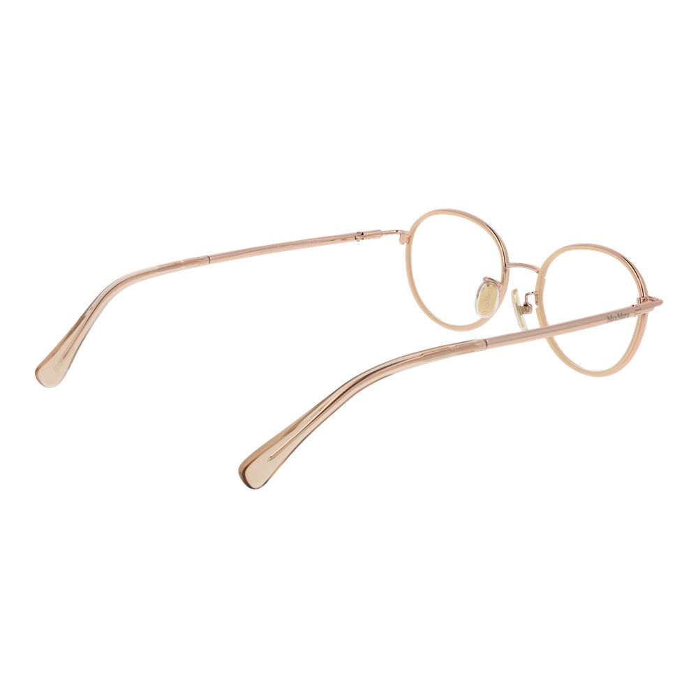 Eyeglasses Frames by Max Mara for women in metal rose-gold features a refined silhouette, showcasing a refined rose-gold coloured frame and full-frame frame design for a sophisticated, premium look.