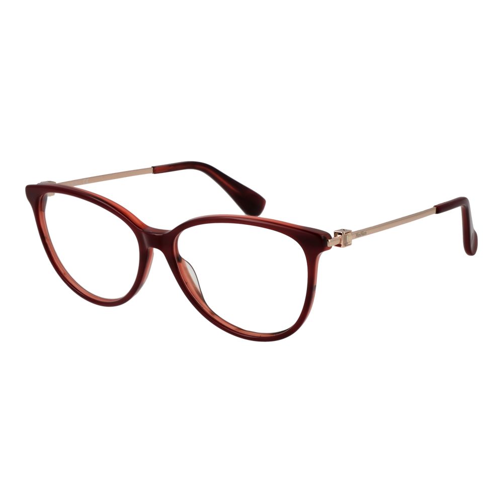 Eyeglasses Frames by Max Mara for women in acetate red features an refined silhouette, showcasing a sophisticated red coloured frame and refined full-frame frame design for a refined look.