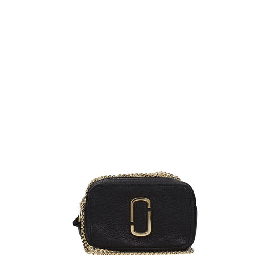 Small Crossbody Handbag by Marc Jacobs for women in leather black & gold features an versatile silhouette, showcasing a secure zipper and versatile external-pockets with versatile crossbody-strap, shoulder-strap & handle for a versatile finish.