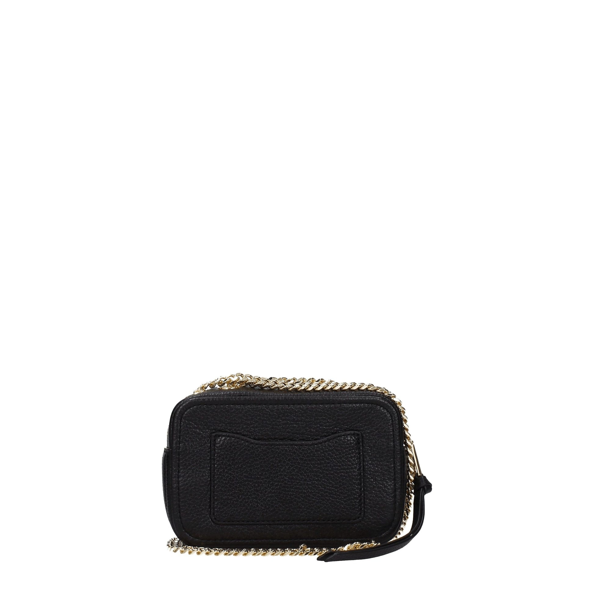 Small Crossbody Handbag by Marc Jacobs for women in leather black & gold features a transformative elegance silhouette, showcasing a secure zipper, organized external-pockets, and versatile crossbody-strap, shoulder-strap & handle for a transformative elegance look.