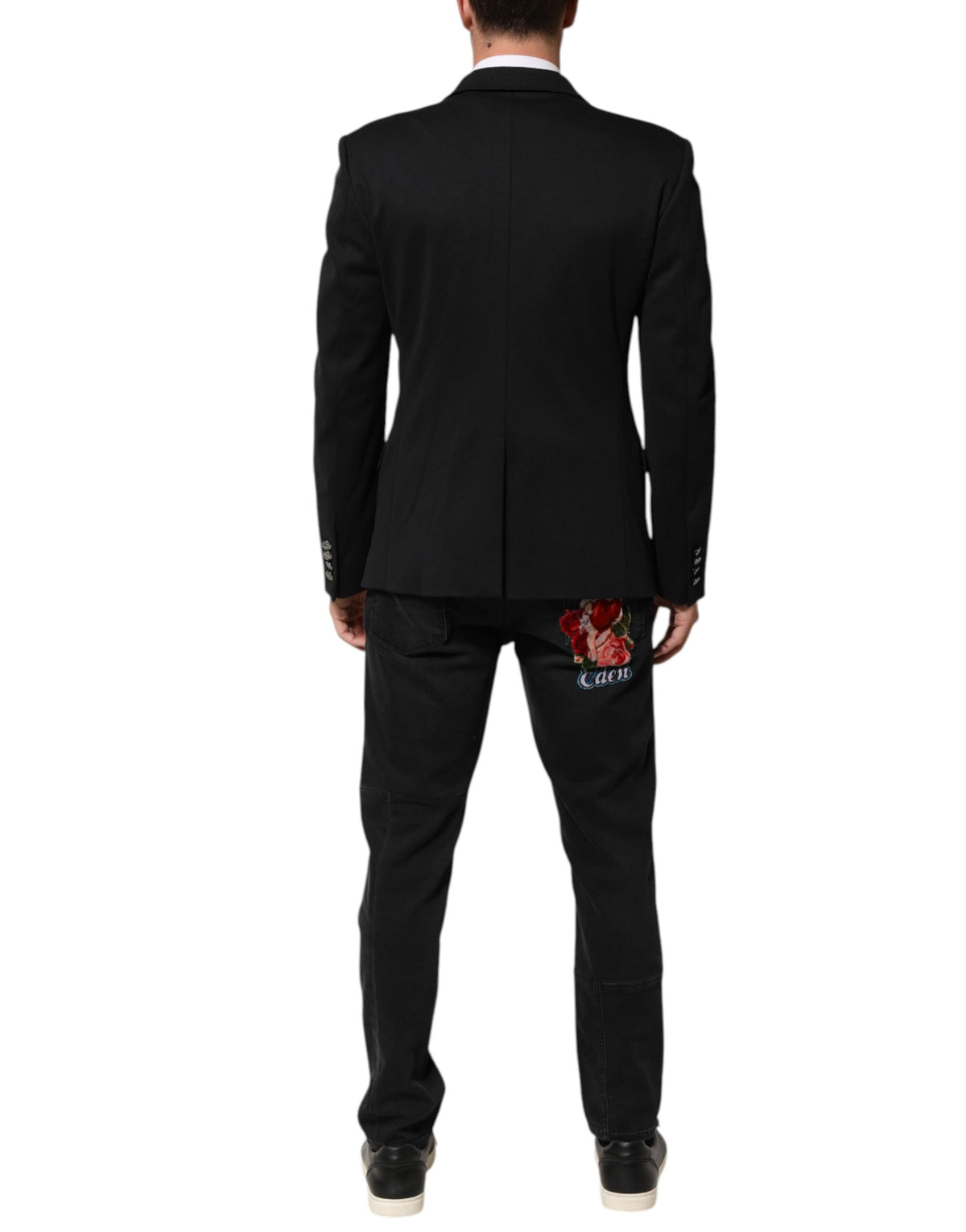 Dolce & Gabbana Men's Single Breasted Cotton Polyester & Nylon Blazer - Dark Blue