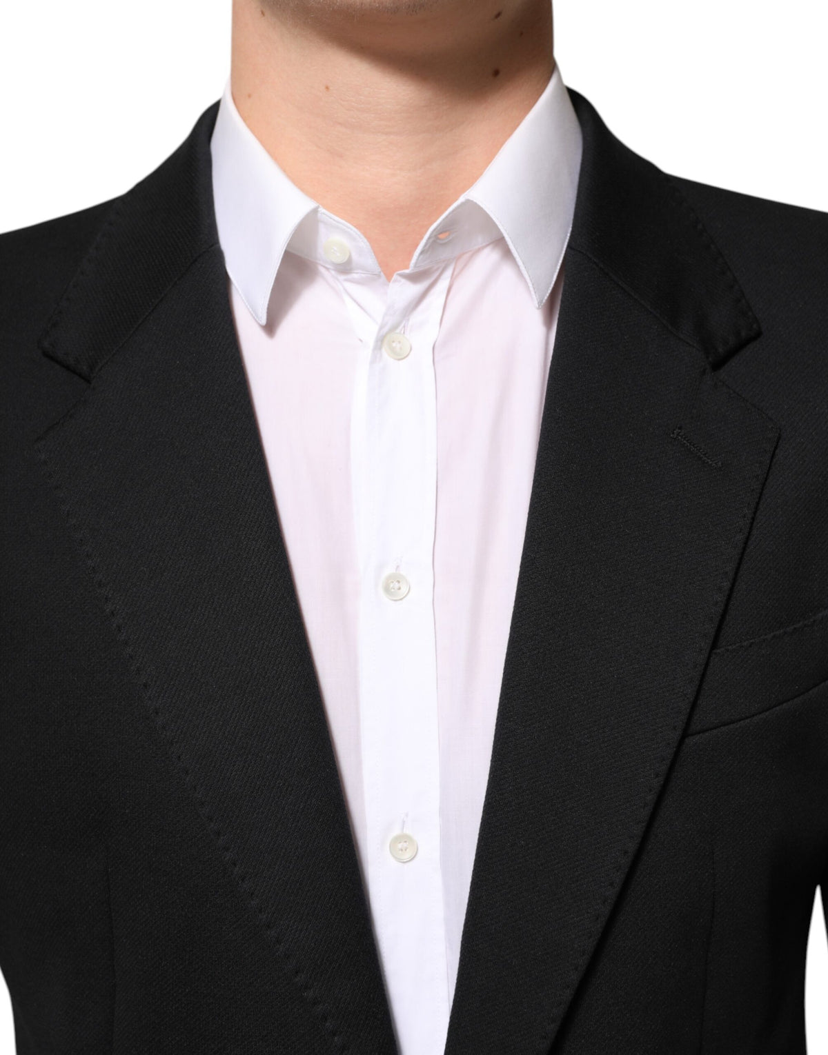 Dolce & Gabbana Men's Single Breasted Cotton Polyester & Nylon Blazer - Dark Blue