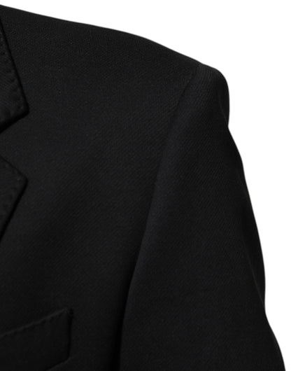 Dolce & Gabbana Men's Single Breasted Cotton Polyester & Nylon Blazer - Dark Blue
