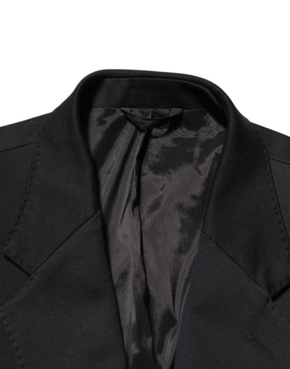 Dolce & Gabbana Men's Single Breasted Cotton Polyester & Nylon Blazer - Dark Blue