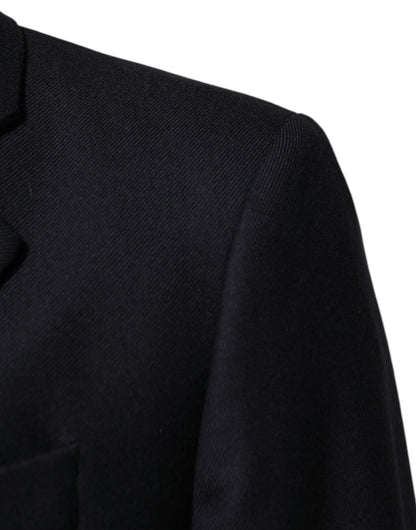 Dolce & Gabbana Men's Single Breasted Rayon Acetate & Virgin Wool Blazer - Dark Blue