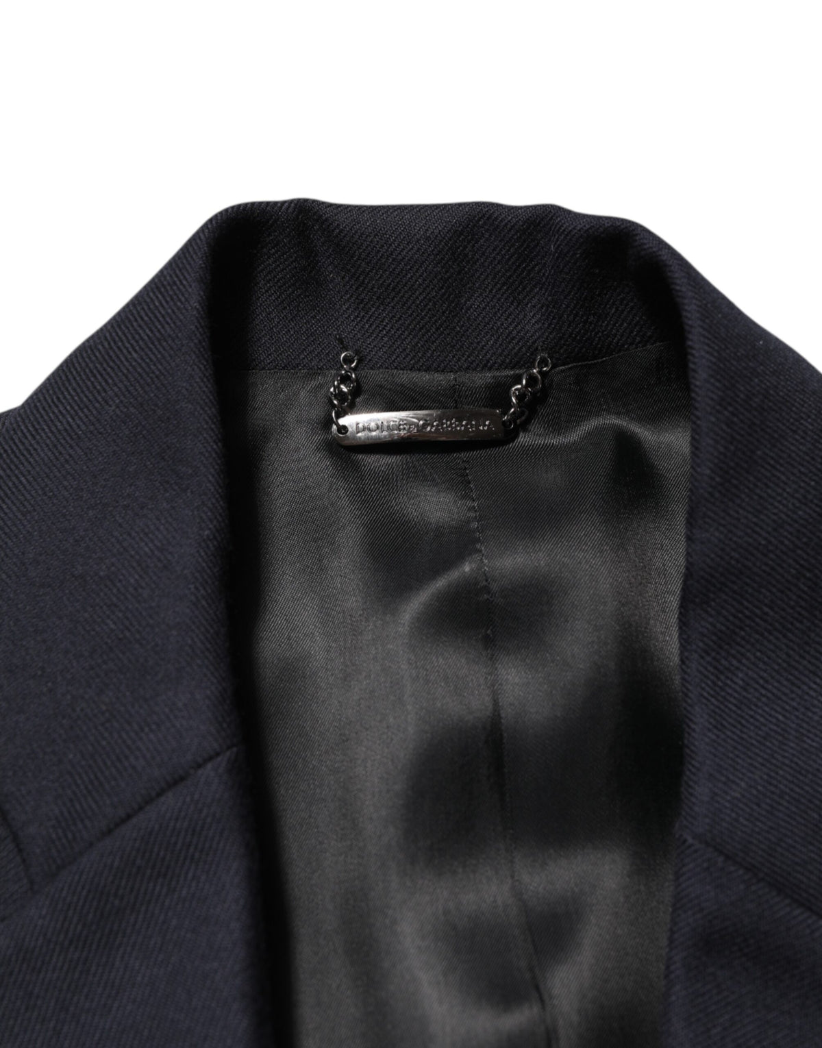 Dolce & Gabbana Men's Single Breasted Rayon Acetate & Virgin Wool Blazer - Dark Blue