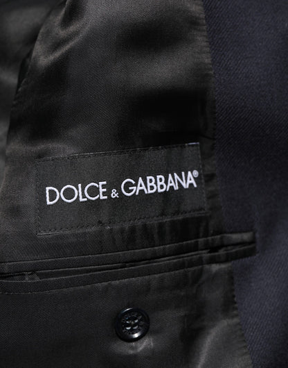 Dolce & Gabbana Men's Single Breasted Rayon Acetate & Virgin Wool Blazer - Dark Blue