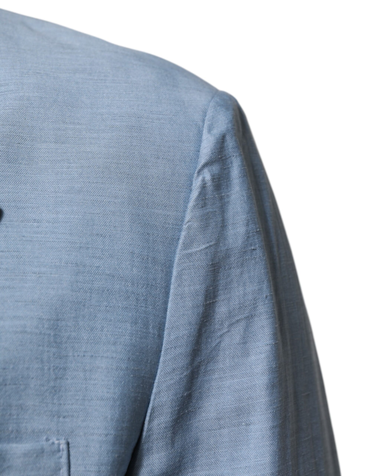 Dolce & Gabbana Men's Double Breasted Cotton Linen & Nylon Blazer - Light Blue