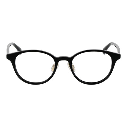 Eyeglasses Frames by Max Mara for women in acetate black showcases a reflective silhouette, artfully incorporating a sophisticated black coloured frame with a distinct full-frame frame design.
