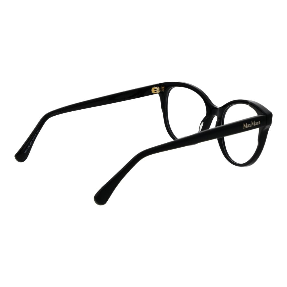Eyeglasses Frames by Max Mara for women in acetate black features a refined silhouette, showcasing a refined black coloured frame and full-frame frame design for a sophisticated, premium look.