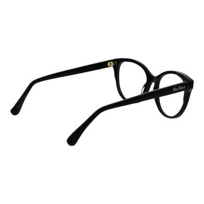 Eyeglasses Frames by Max Mara for women in acetate black features a refined silhouette, showcasing a refined black coloured frame and full-frame frame design for a sophisticated, premium look.