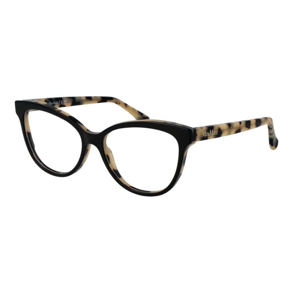 Eyeglasses Frames by Max Mara for women in acetate black features a refined silhouette, showcasing a refined black coloured frame and full-frame frame design for a sophisticated, premium look.