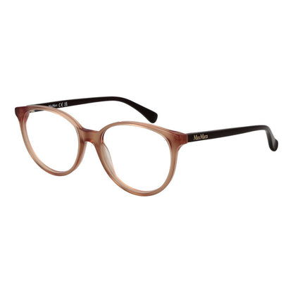 Eyeglasses Frames by Max Mara for women in acetate brown showcases a reflective silhouette, artfully incorporating a sophisticated brown coloured frame with a distinct full-frame frame design.