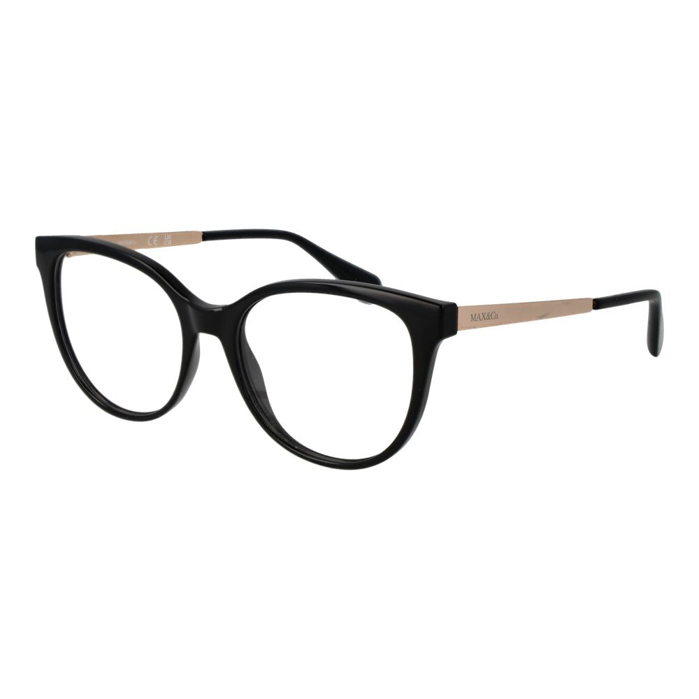 Eyeglasses Frames by Max & Co for women in plastic and black showcases a refined silhouette, detailed with a black coloured frame finish and a sophisticated full-frame frame design.