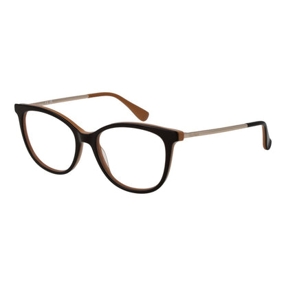 Eyeglasses Frames by Max Mara for women in acetate and brown showcases a refined silhouette, detailed with a brown coloured frame finish and a sophisticated full-frame frame design.