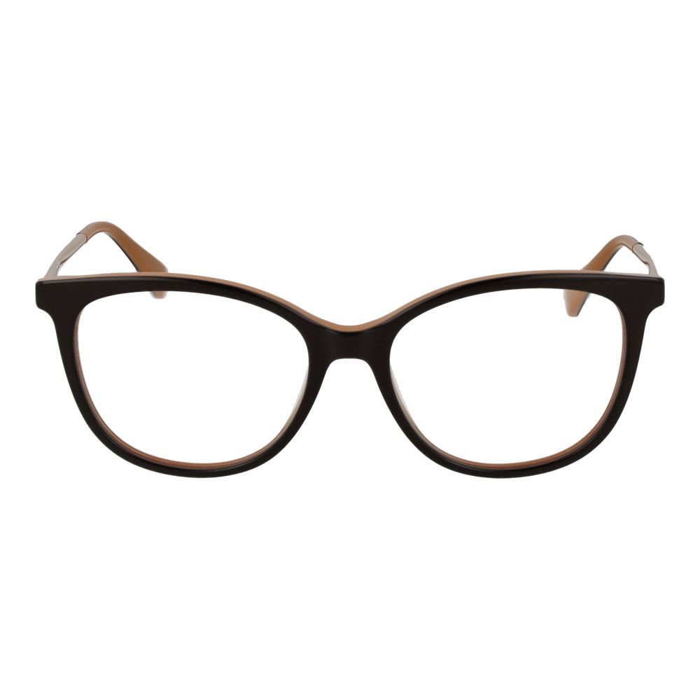 Eyeglasses Frames by Max Mara for women in acetate brown showcases a reflective silhouette, artfully incorporating a sophisticated brown coloured frame with a distinct full-frame frame design.