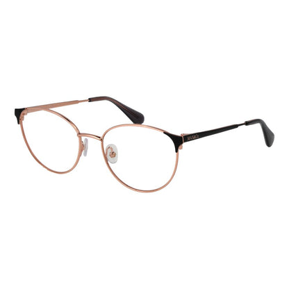 Eyeglasses Frames by Max & Co for women in metal rose-gold showcases a reflective silhouette, artfully incorporating a sophisticated rose-gold coloured frame with a distinct full-frame frame design.