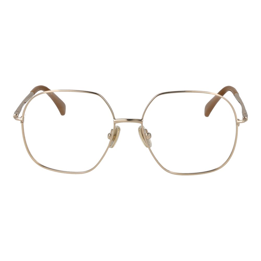 Eyeglasses Frames by Max Mara for women in metal gold features an refined silhouette, showcasing the refined gold coloured frame and sophisticated full-frame frame design.