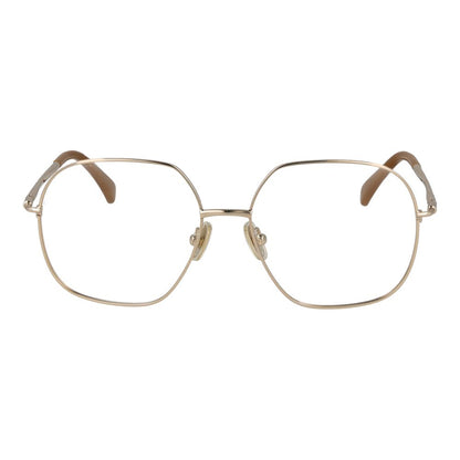 Eyeglasses Frames by Max Mara for women in metal gold features an refined silhouette, showcasing the refined gold coloured frame and sophisticated full-frame frame design.