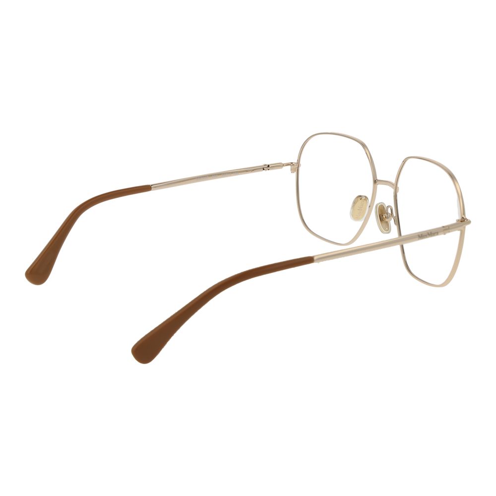 Eyeglasses Frames by Max Mara for women in metal gold features an refined silhouette, showcasing a sophisticated gold coloured frame and refined full-frame frame design for a refined look.