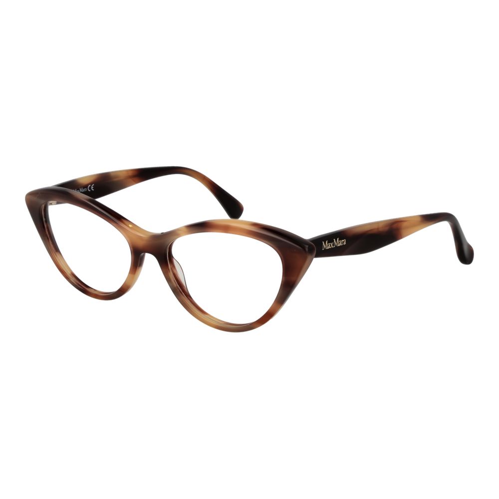 Eyeglasses Frames by Max Mara for women in monel brown showcases a reflective silhouette, artfully incorporating a sophisticated brown coloured frame with a distinct full-frame frame design.