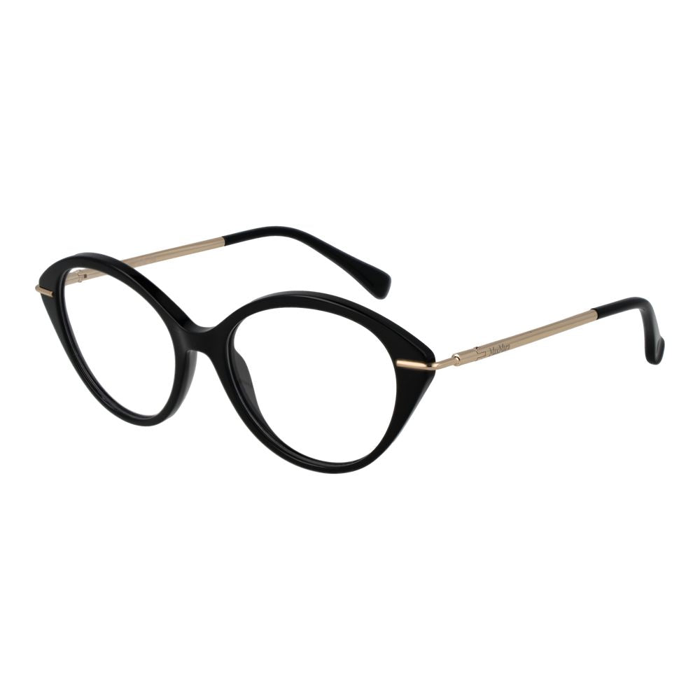 Eyeglasses Frames by Max Mara for women in acetate black features an refined silhouette, showcasing the refined black coloured frame and sophisticated full-frame frame design.