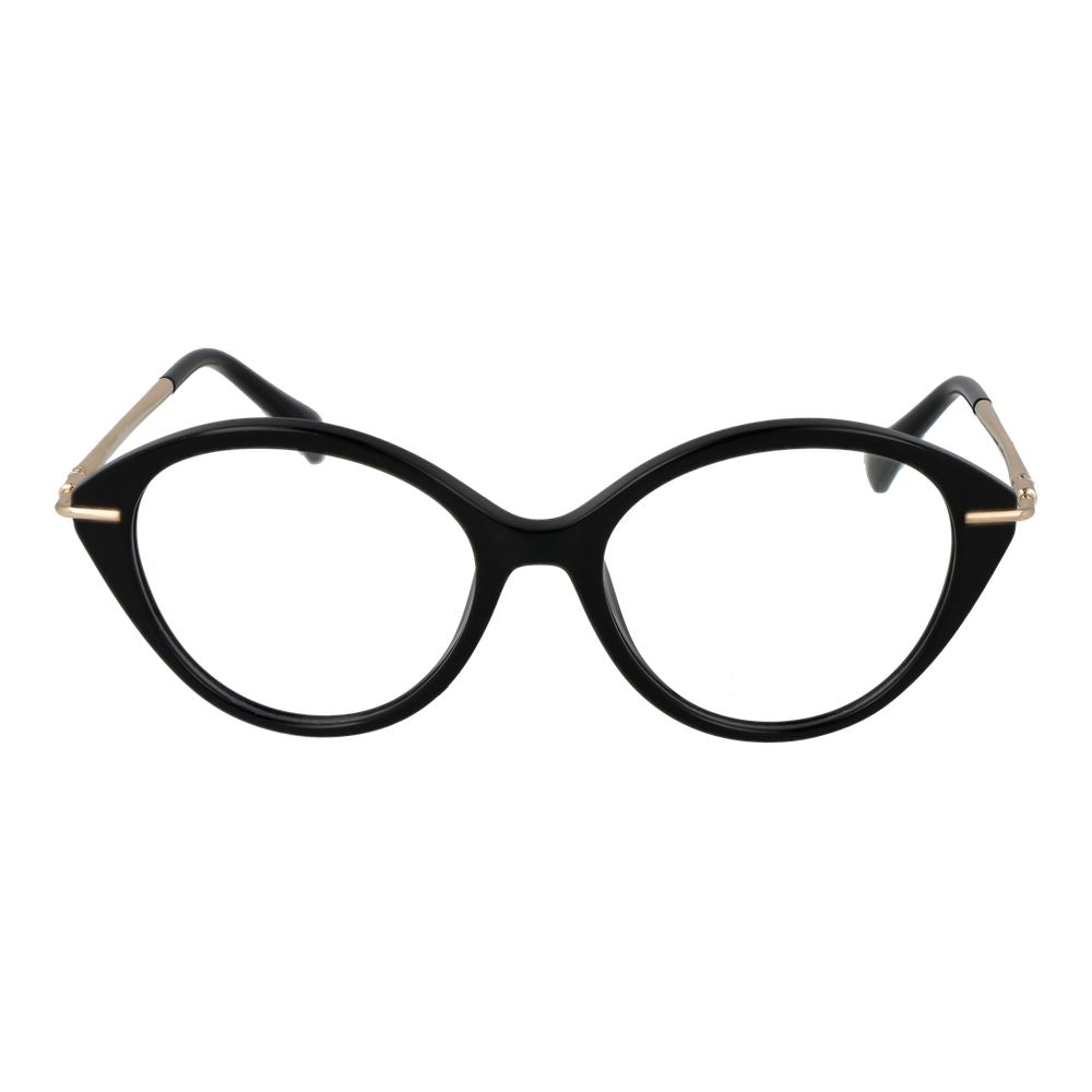 Eyeglasses Frames by Max Mara for women in acetate and black showcases an refined full-frame frame design featuring a sophisticated black coloured frame for an refined and refined aesthetic.