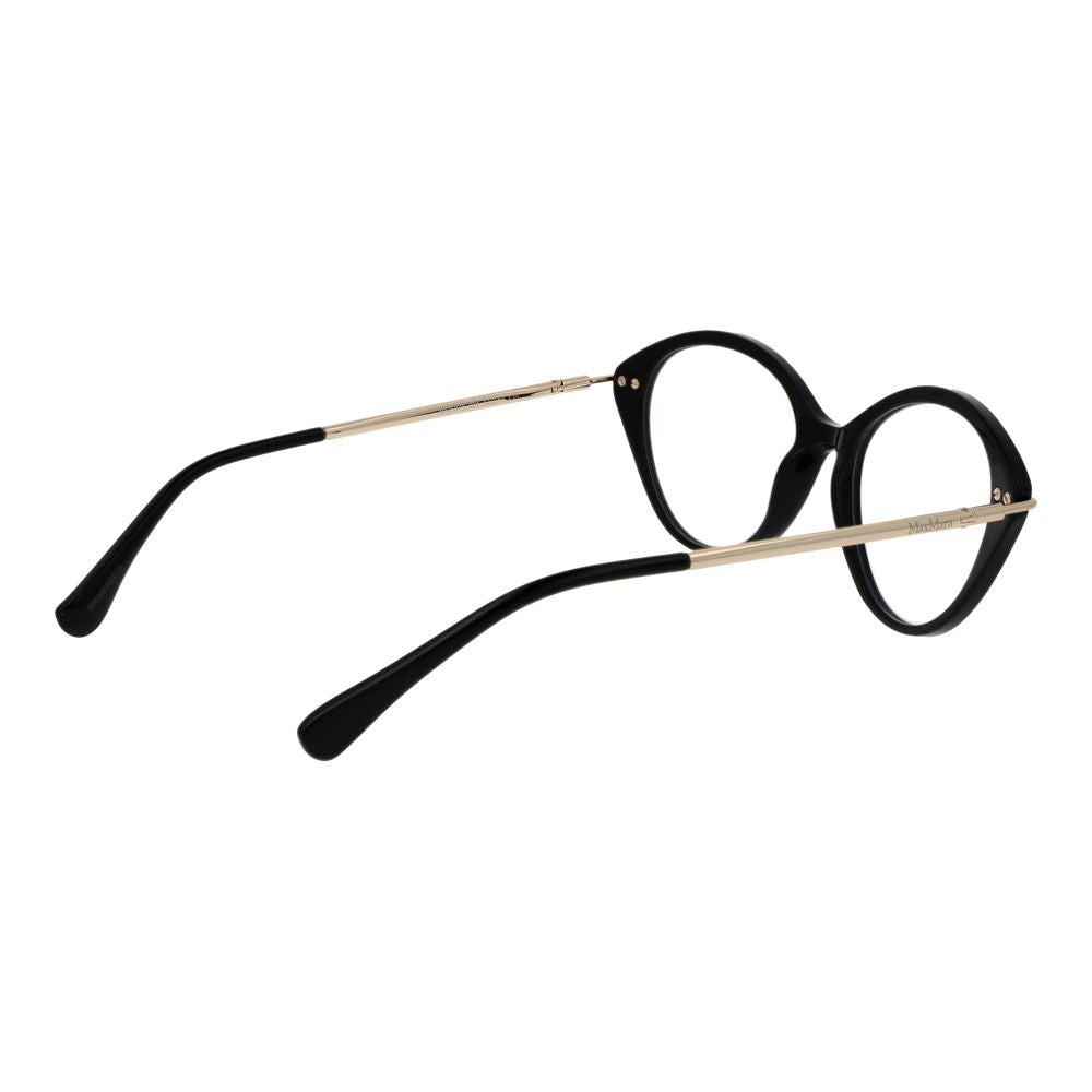 Eyeglasses Frames by Max Mara for women in acetate black features a refined silhouette, showcasing a refined black coloured frame and full-frame frame design for a sophisticated, premium look.