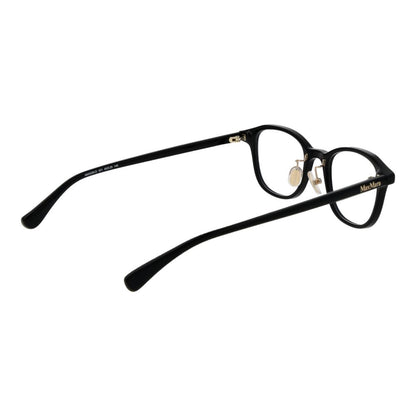 Eyeglasses Frames by Max Mara for women in acetate black showcases a reflective silhouette, artfully incorporating a sophisticated black coloured frame with a distinct full-frame frame design.