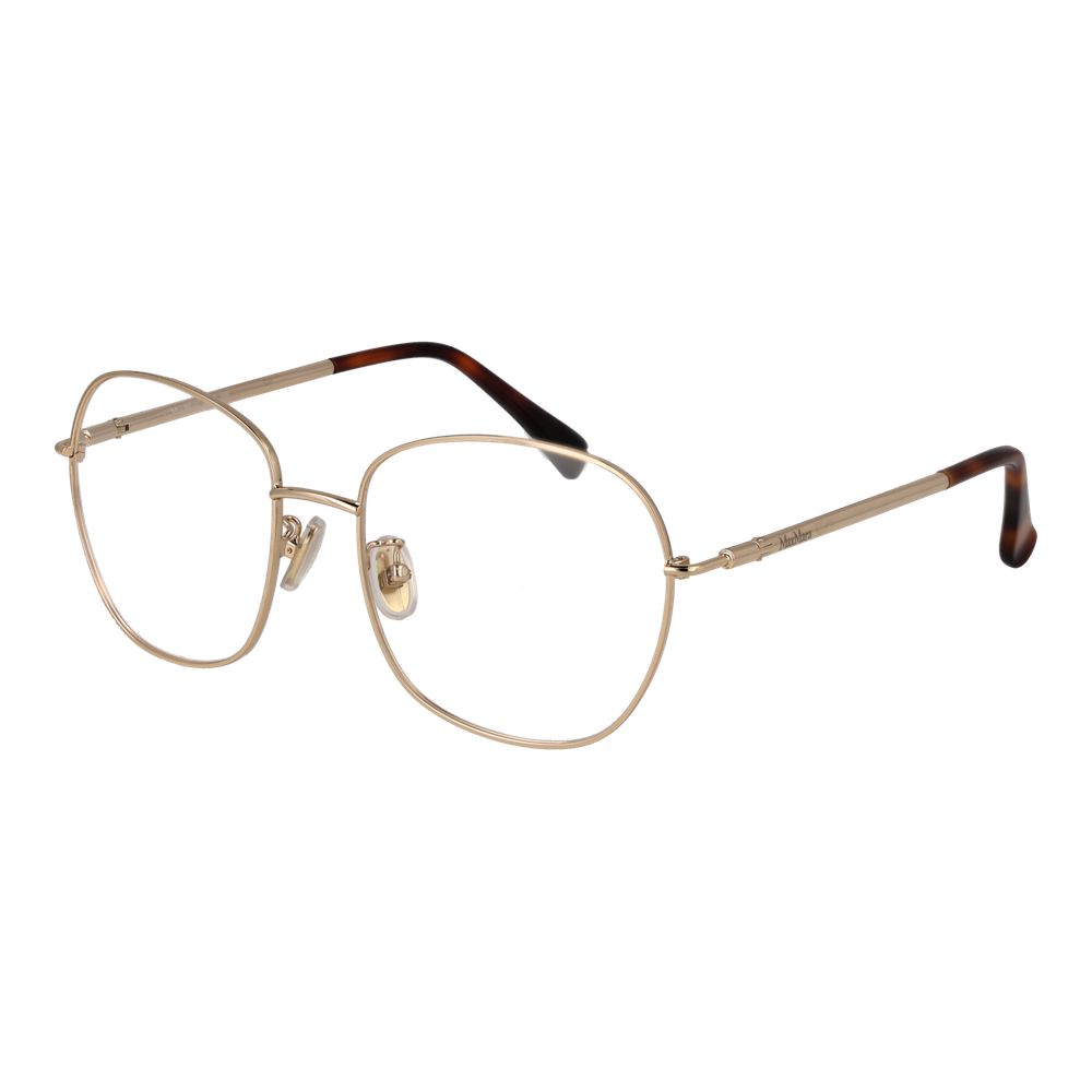 Eyeglasses Frames by Max Mara for women in metal gold features an refined silhouette, showcasing the refined gold coloured frame and sophisticated full-frame frame design.