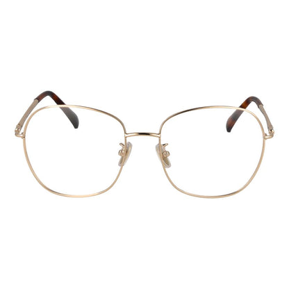 Eyeglasses Frames by Max Mara for women in metal gold features a refined silhouette, showcasing a refined gold coloured frame and full-frame frame design for a sophisticated, premium look.