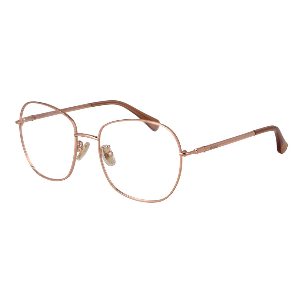 Eyeglasses Frames by Max Mara for women in metal and rose-gold showcases an refined full-frame frame design featuring a sophisticated rose-gold coloured frame for an refined and refined aesthetic.