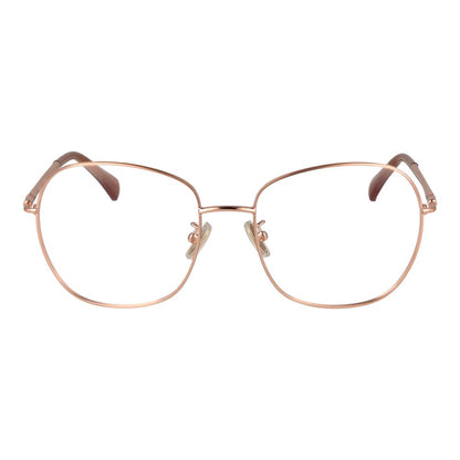 Eyeglasses Frames by Max Mara for women in metal rose-gold showcases a reflective silhouette, artfully incorporating a sophisticated rose-gold coloured frame with a distinct full-frame frame design.
