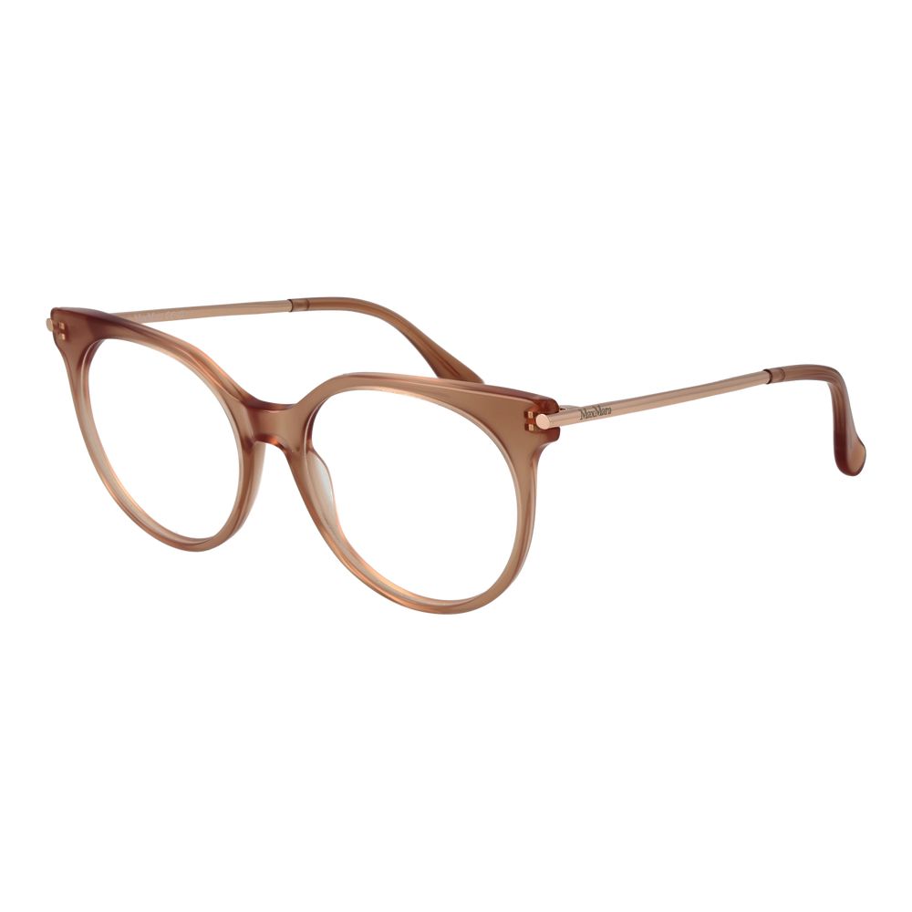 Eyeglasses Frames by Max Mara for women in acetate pink features an refined silhouette, showcasing the refined rose coloured frame and sophisticated full-frame frame design.