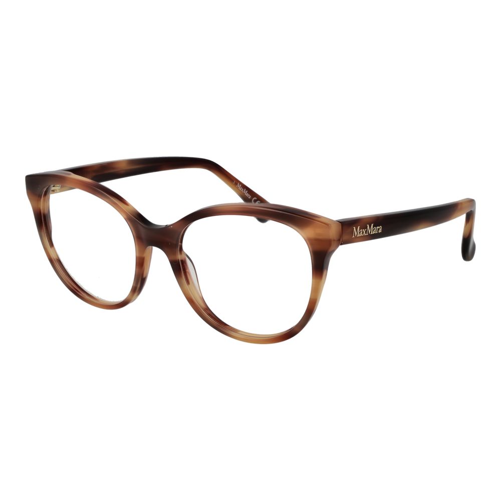 Eyeglasses Frames by Max Mara for women in acetate brown features an refined silhouette, showcasing a sophisticated brown coloured frame and refined full-frame frame design for a refined look.
