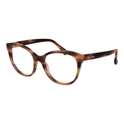 Eyeglasses Frames by Max Mara for women in acetate brown features an refined silhouette, showcasing a sophisticated brown coloured frame and refined full-frame frame design for a refined look.