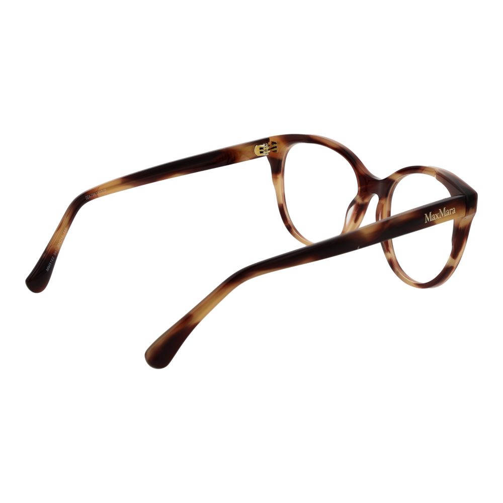 Eyeglasses Frames by Max Mara for women in acetate brown features a refined silhouette, showcasing a refined brown coloured frame and full-frame frame design for a sophisticated, premium look.