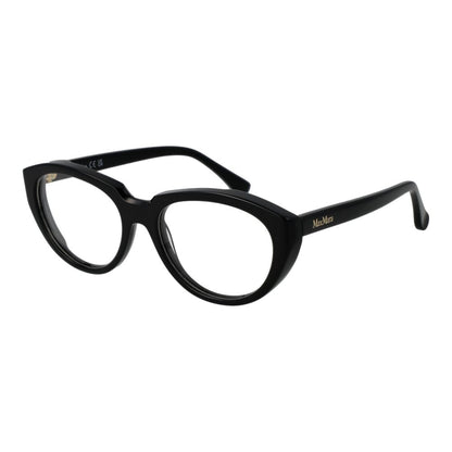 Eyeglasses Frames by Max Mara for women in acetate black showcases a refined full-frame frame design with a refined black coloured frame finish for a refined and sophisticated look.