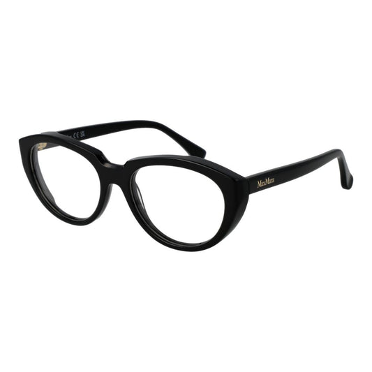 Eyeglasses Frames by Max Mara for women in acetate black showcases a refined full-frame frame design with a refined black coloured frame finish for a refined and sophisticated look.