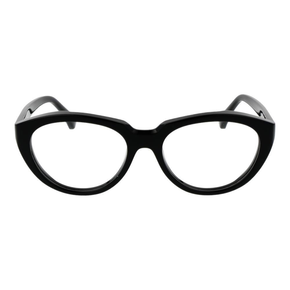 Eyeglasses Frames by Max Mara for women in acetate and black showcases an refined full-frame frame design featuring a sophisticated black coloured frame for an refined and refined aesthetic.
